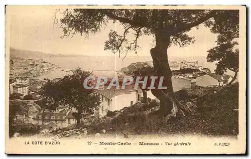 Cartes postales La Cote D Azur Monte Carlo Monaco Vue generale