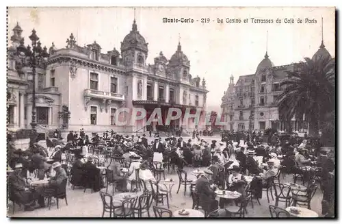 Cartes postales Monte Carlo Le Casino et Terrasses cote de Parls Monaco