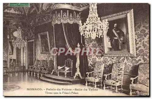 Cartes postales Monaco Palais du Prince Salle du Trone