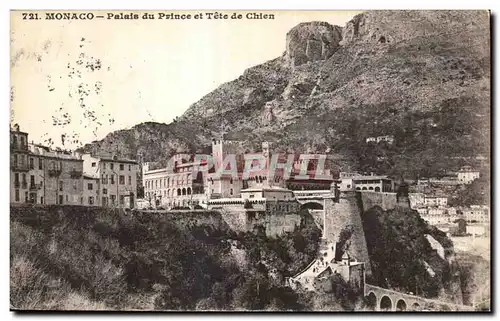 Cartes postales Monaco Palais du Prince et Tete de Chien