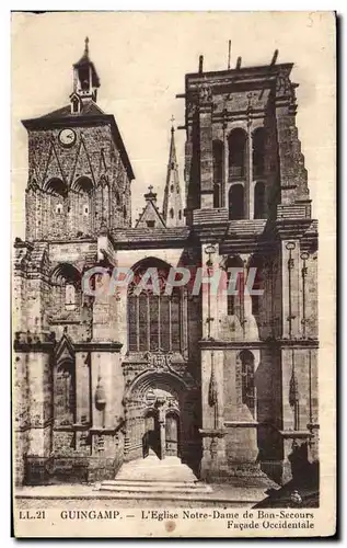 Cartes postales Guingamp Eglise Notre Dame de Bon Secours Facade Occidentale