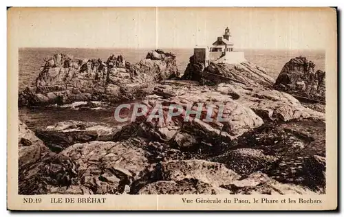 Cartes postales Ile de Brehat Vue Generale du Paon le Phare et les Rochers