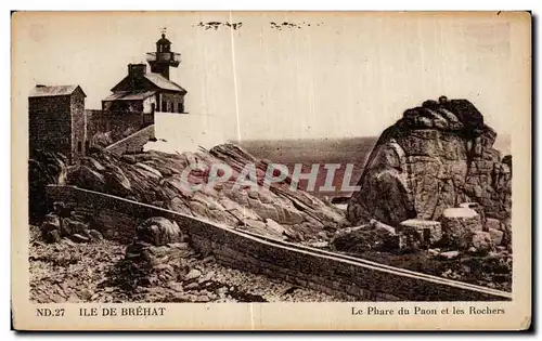 Cartes postales Ile de Brehat Le Phare du Paon et les Rochers Lighthouse