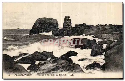 Cartes postales Ploumanac h Tempete a la Pointe de Squavel