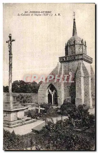 Ansichtskarte AK Perros Guirec Le Calvaire et l Eglise XXI s