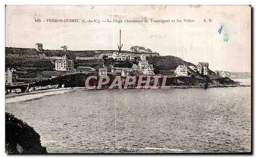 Cartes postales Perros Guirec La Plage Charmente de Trestrignel et les Villas