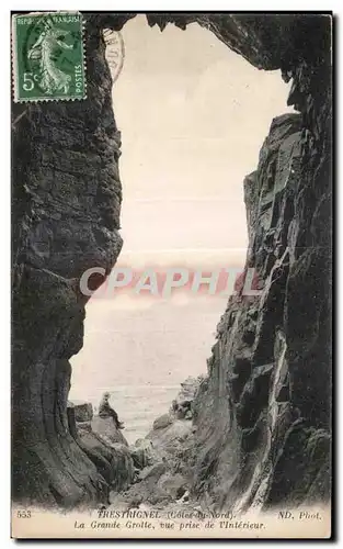 Ansichtskarte AK Trestrignel Cotes du Nord La Grende Grotte vue prise de l Interieur