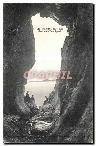 Ansichtskarte AK Perros Guirec Grotte de Trestignel