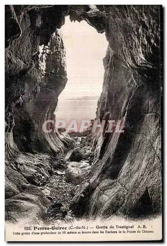 Ansichtskarte AK Perros Guirec Grotte de Trestignel