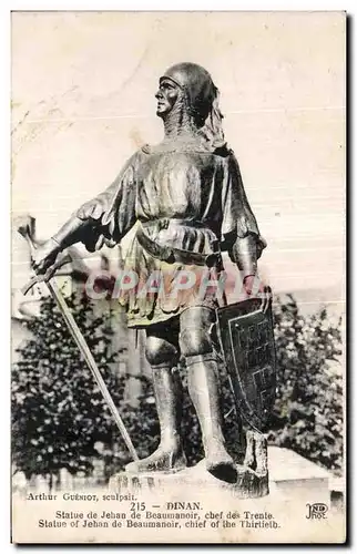 Ansichtskarte AK Dinan Statue de Jehan de Beaumanoir chef des Trente
