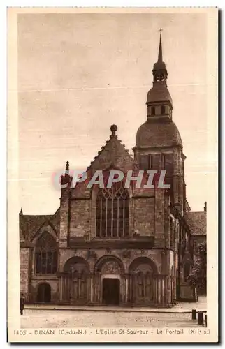 Ansichtskarte AK Dinan L Eglise St Sauveur Le Portail