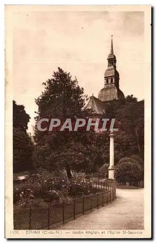 Ansichtskarte AK Dinan Jardin Anglais et l Eglise St Sauveur