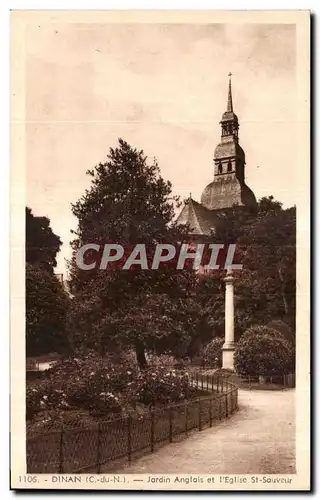 Ansichtskarte AK Dinan Jardin Anglais et l Eglise St Sauveur