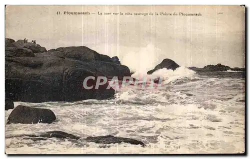 Cartes postales Ploumanac h La mer sur la coil sauvage de la Pointe de Ploumanac h