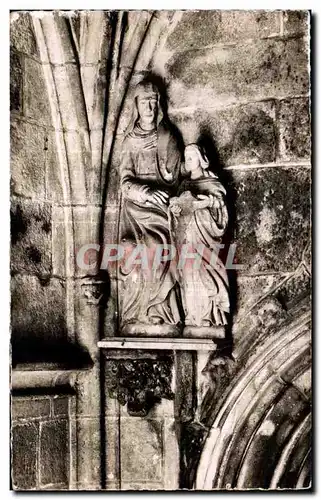 Ansichtskarte AK Notre Dame de la Clarte La Chapelle St Anne et la Vierge Statue du Porche