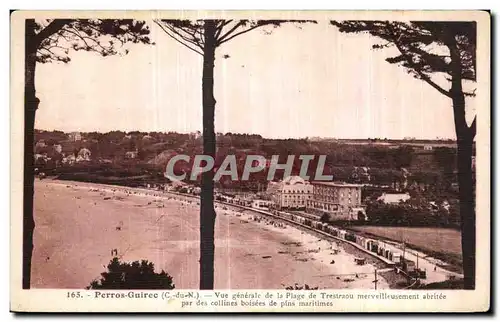 Cartes postales Perros Guirec Vue generale de la Plage de Trestraou merveilleusements abritee par des collines b