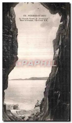 Cartes postales Perros Guirec La GraNotre Damee Grotte Trestignel Dans le lintain I lle Tome