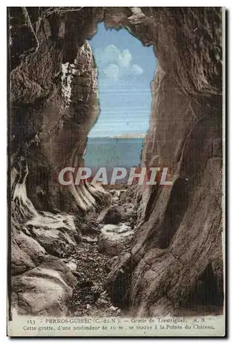 Cartes postales Perros Guirec Grotte de Trestrignel