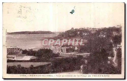 Cartes postales Perros Guirec Vue generale de la Plage de Trestraou