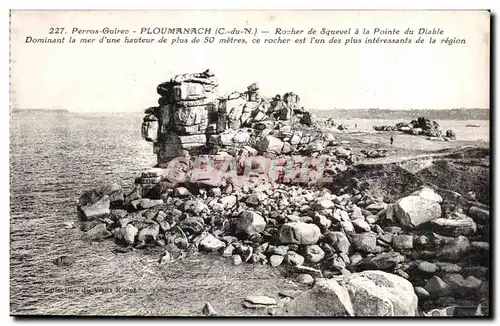 Cartes postales Perros Guirec Ploumanac h Rocher de Squevel a la Pointe du Diable