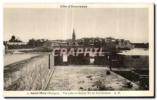 Ansichtskarte AK Saint Malo Vue prise du Bastion Est du Fort National