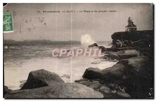 Cartes postales Ploumanac h Le Phare et les grandes marees