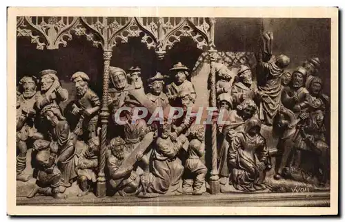 Ansichtskarte AK Treguier Chapelle du Duc Sepulture de Jen V de Bretagne Motifs en bois sculptes