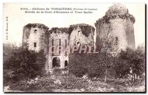 Cartes postales Chateau de Tonquedec Vue genevale des Ruines Tonquedec Entree de la Cour d Honneur et Tour Isole