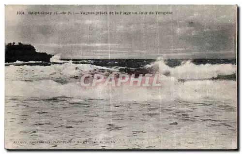 Cartes postales Saint Quay Vagues Prises de la Plage un Jour de Tempele