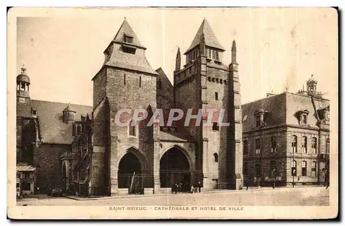 Ansichtskarte AK Saint Brieuc La Cathedrale et L Hotel de Ville