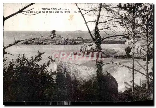 Cartes postales Tregastel Le De et les Sept ILes Vus du Bois