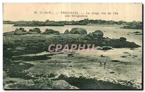 Cartes postales Tregastel La Plage Vue de L lle Aux Dirigeables