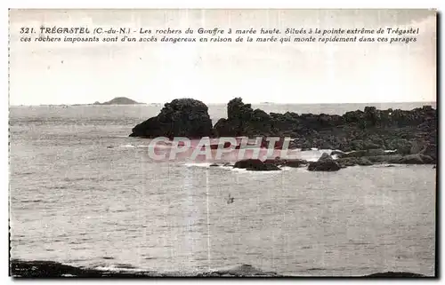 Ansichtskarte AK Tregastel(C du N) Les rochers du Gouffre a maree haute Silues a la Pointe extreme de Tregastel c