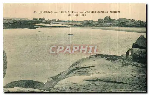 Ansichtskarte AK Tregastel Vue des curieux rochers de Coz Pors