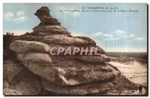 Cartes postales Tregastel Le Tirebouchoru Rocher Monumental prise de la Greve Blanche