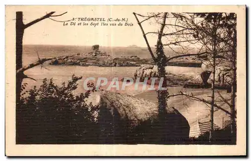 Cartes postales Tregastel Le De et les sept lles vus du Bois