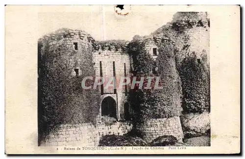 Cartes postales Ruines de Tonquedec Facade du Chateau Pont Levis