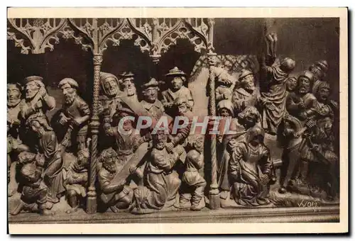 Ansichtskarte AK Bretagne Treguier Chapelle du Duc Sepulture de Jean V de Bretagne Motifs en bois sculpte