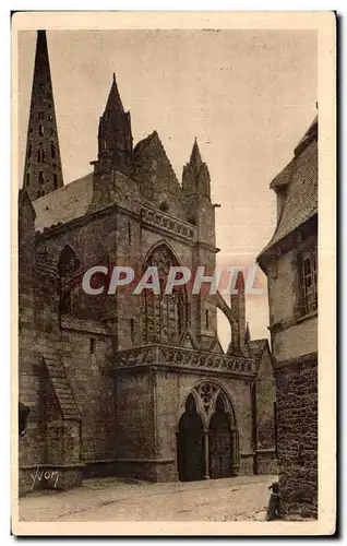 Ansichtskarte AK Treguier La Cathedrale Porche de L Ancienne Eglise