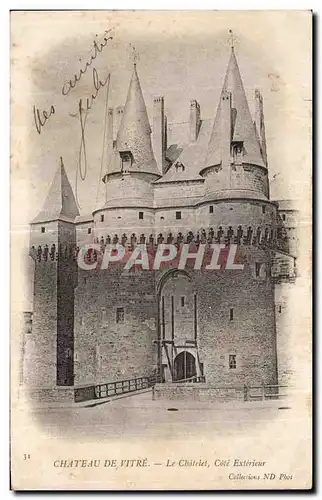 Cartes postales Chateau De Vitre Le Chateiet Cote Exterieur