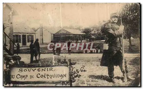 Cartes postales Souvenir Du Camp De Coetquidan Militaria