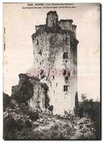 Cartes postales Elven Les Ruines du Chateau Le Grand Donjon vu des Fosses (Cote Nord Est)