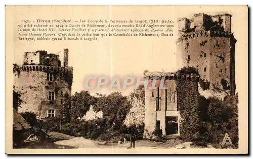 Cartes postales Elven (Morbihan) Les Tours de la Forteresse de Largoet (XIII siecle) ou a ete enferme