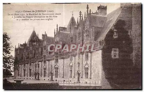 Cartes postales Chateau de Josselin Le Mars le Marechal de Beaumanoir reunit a Josselin les Trente Champions de