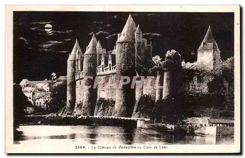 Cartes postales Le Chateau de Josselin au Clair de Lune