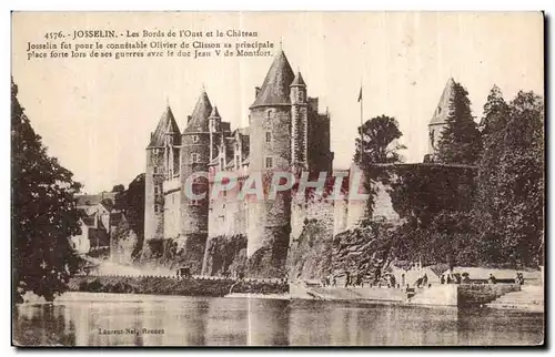 Cartes postales Josselin Les Bords de I Oust et le Chateau fut pour le connetable Olivier de