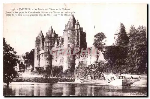 Cartes postales Josselin Les Bords de I Oust et le Chateau Josselin fut pour le Connetable Olivier de Clisson sa