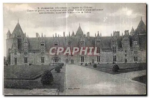 Cartes postales Josselin (Morbihan) Facade du Chateau Toute en graner les sculpiures sont d une