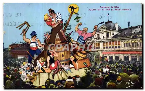 Cartes postales Carnaval de Nice Julot Et Titine (Bizel constr)