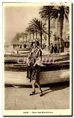 Cartes postales Nice Quai Des Etats Unis Folklore Costume